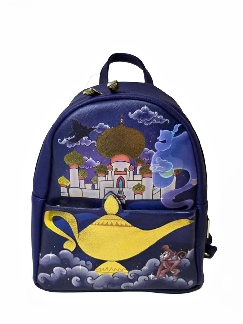 Loungefly Disney Aladdin Princess Jasmine Castle Mini Backpack Blue & Gold